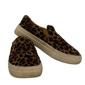 La Shella Leopard Print Low Top Sneakers Slip On Round Toe Size 7.5‎ Retro Vibes